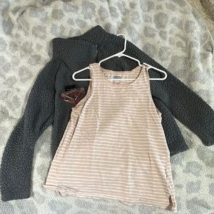 Old Navy EveryWear Pink & White Tank Top
